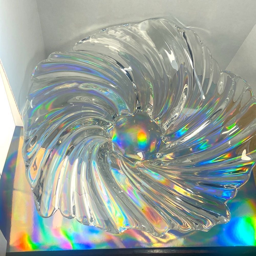 Mikasa Crystal Console Glass Centerpiece Bowl ‘BELLE EPOQUE’ 10.5W X 5”T - Picture 3 of 7